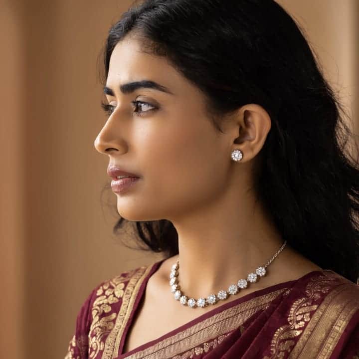 Solitaire Crystal Collar Necklace Set | Ushve